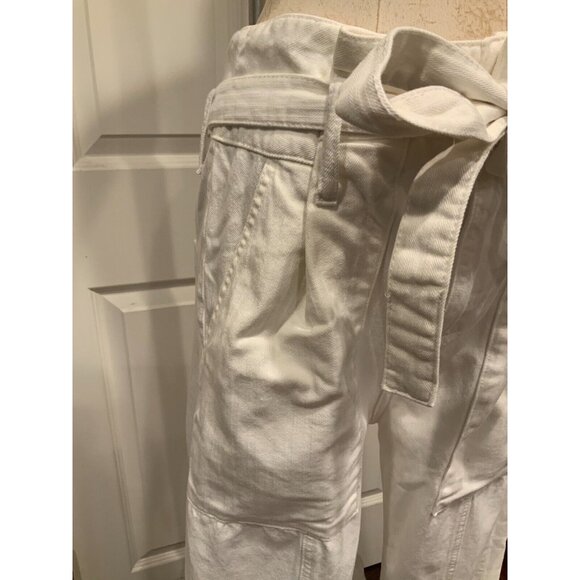 DL1961 White Denim "Susie" High Rise Paperbag Belted Jeans, Size 27 - Picture 3 of 8